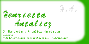 henrietta antalicz business card